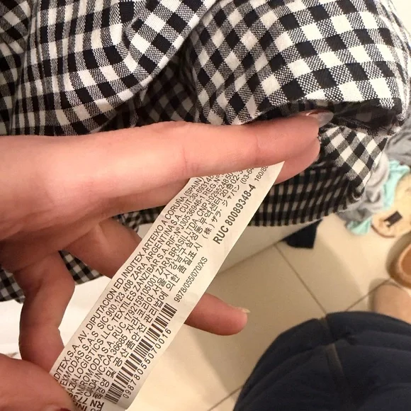 ZARA Basics Gingham Bardot Mini Dress - Picture 4 of 5